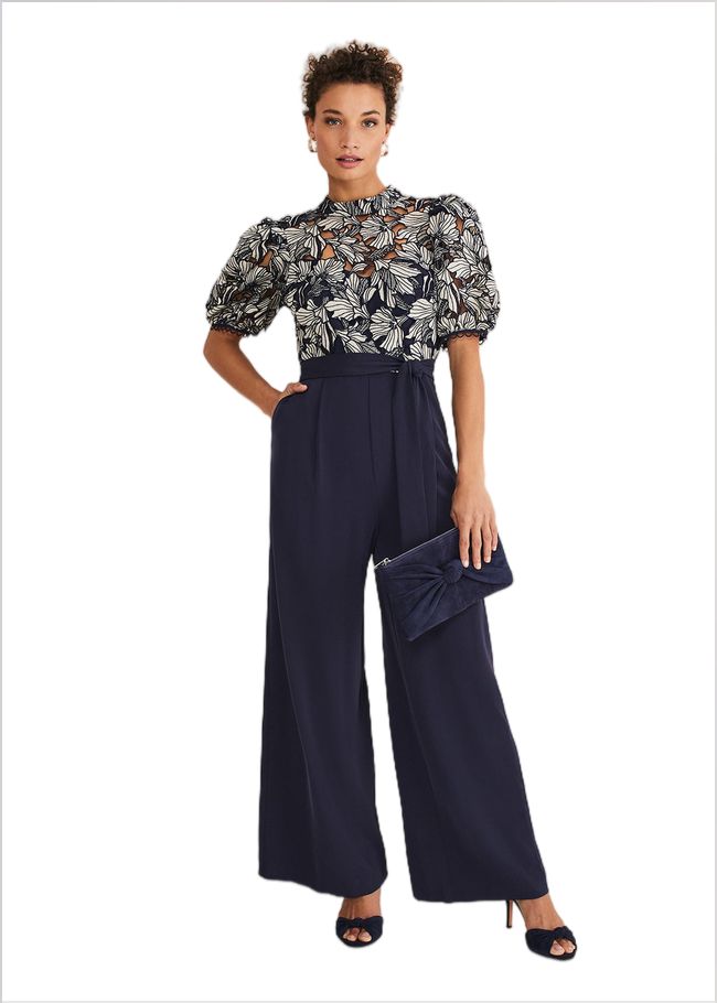  Caitlyn Lace Jumpsuit Navy/Ivory 221323287