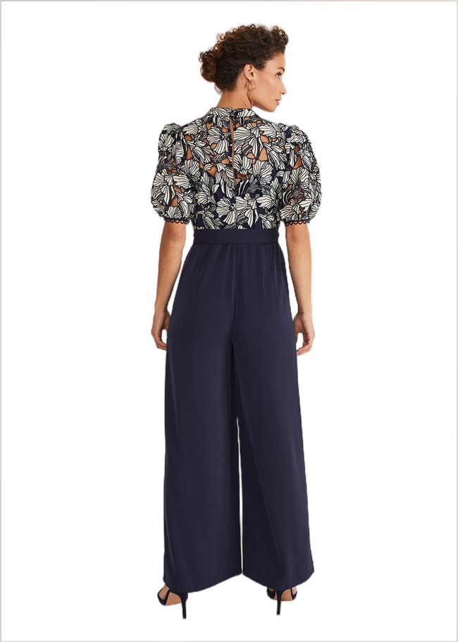  Caitlyn Lace Jumpsuit Navy/Ivory 221323287