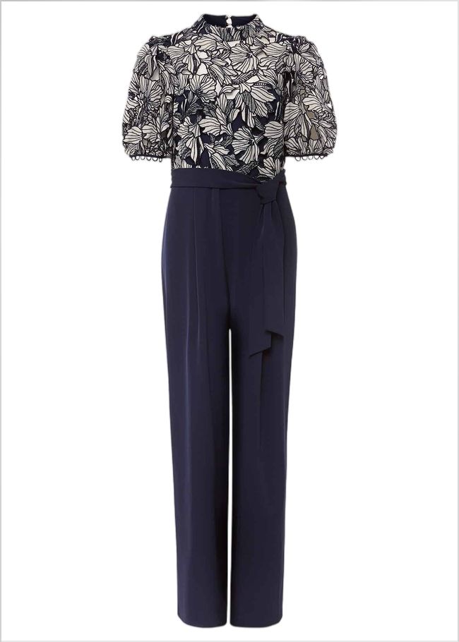  Caitlyn Lace Jumpsuit Navy/Ivory 221323287