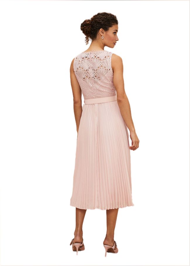  Kassidy Lace Bodice Pleat Dress Petal Pink 221325529