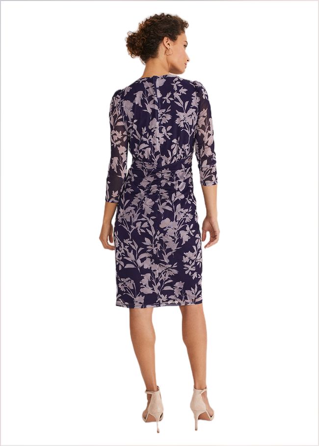  Vera Floral Midi Dress Latte/Navy 221332783