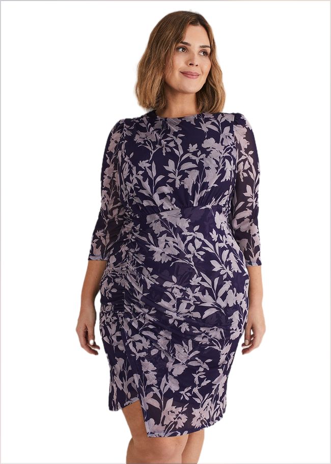  Vera Floral Midi Dress Latte/Navy 221332783