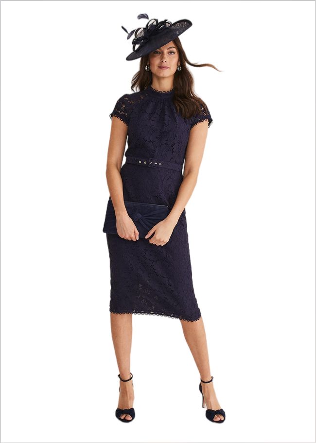  Aurora Lace Dress Navy 221334351