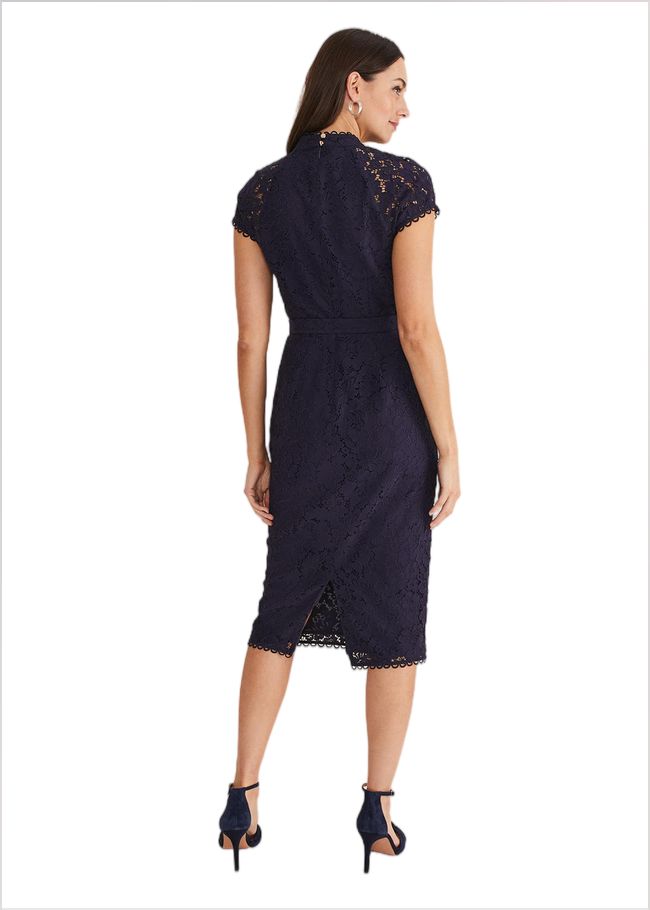  Aurora Lace Dress Navy 221334351