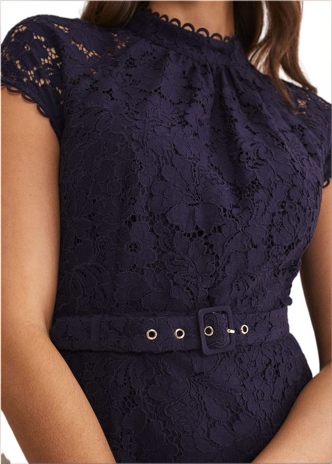  Aurora Lace Dress Navy 221334351