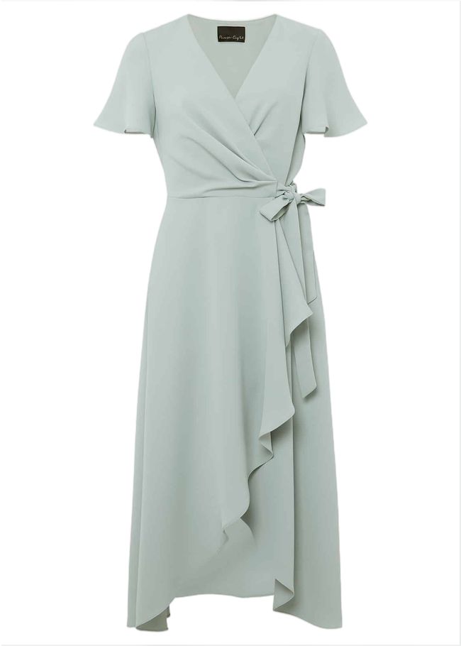  Julissa Ruffle Wrap Midi Dress Eau De Nil 221337479