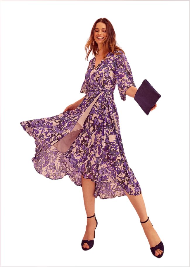  Juliette Floral Wrap Midaxi Dress Latte/Multi 221349817