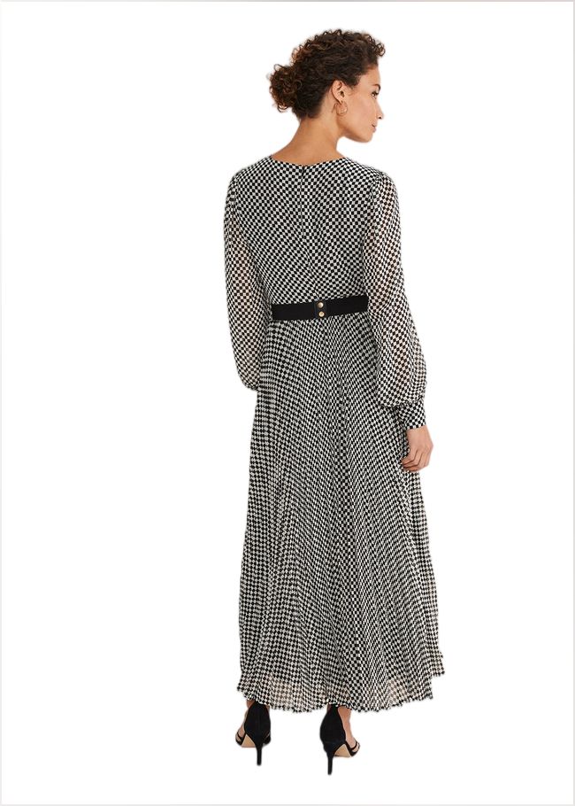  Carmen Checked Midaxi Dress Black/White 221354725