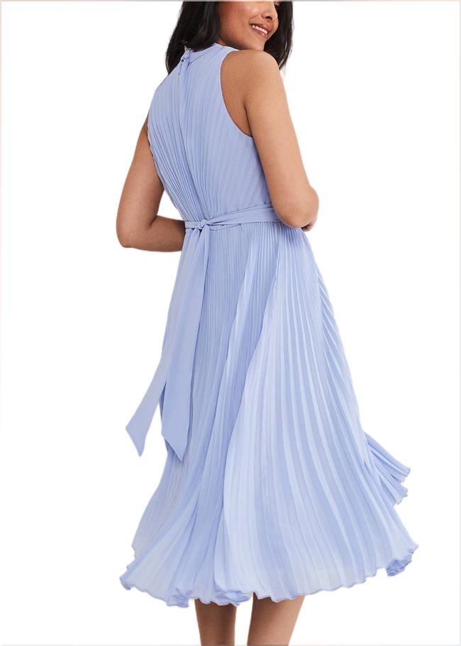  Petite Simara Pleated Midi Dress Cornflower 221360853