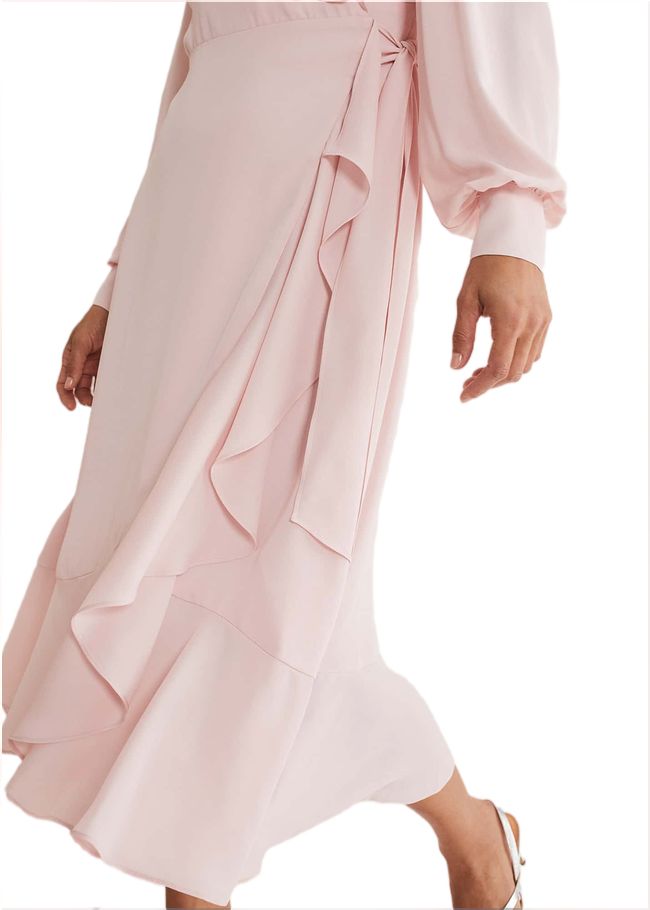  Daisy Ruffle Midi Dress Soft Rose 221362980