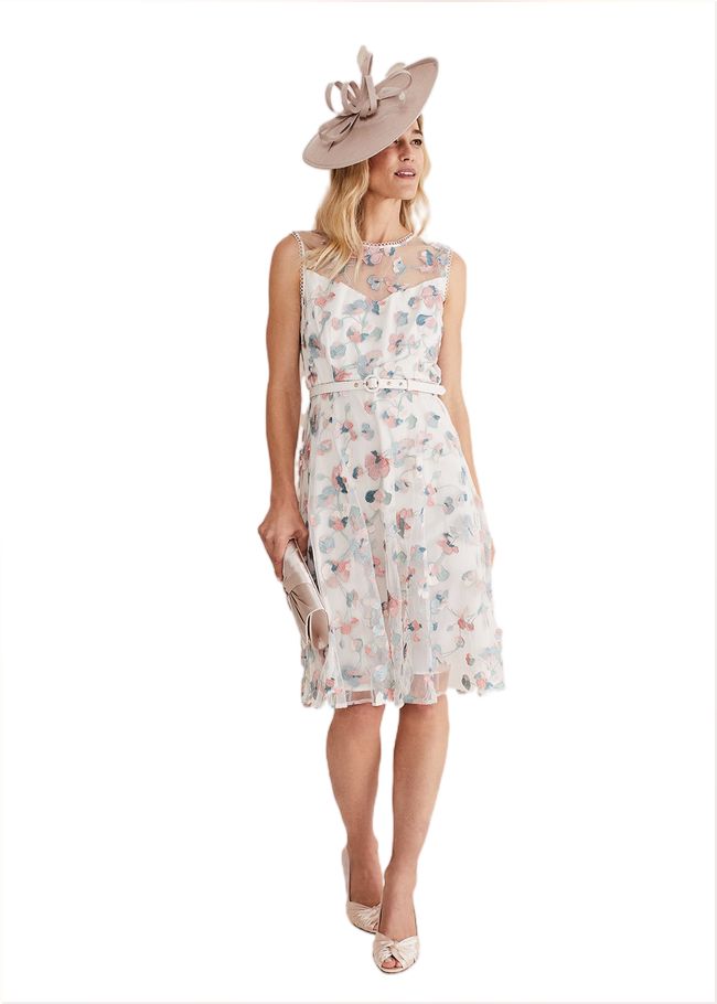  Leighton Floral Embroidered Midi Dress Pale Petal/ Multi 221364881