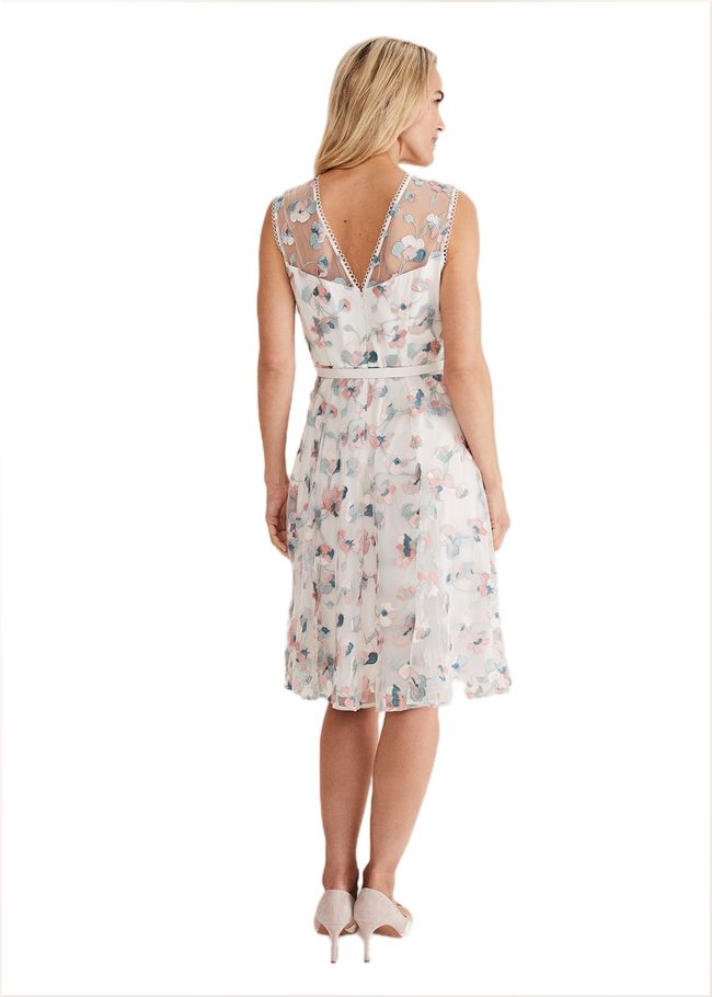  Leighton Floral Embroidered Midi Dress Pale Petal/ Multi 221364881