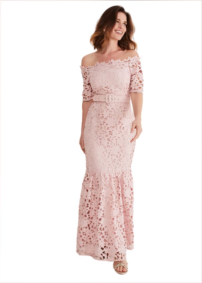  Tallulla Lace Bardot Maxi Dress Petal Pink 221368529