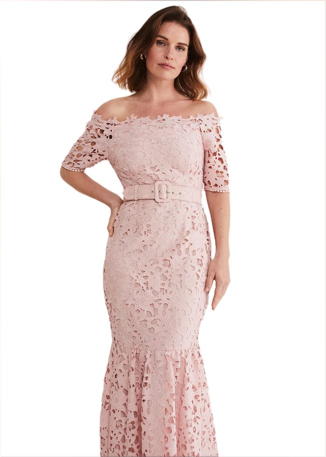  Tallulla Lace Bardot Maxi Dress Petal Pink 221368529