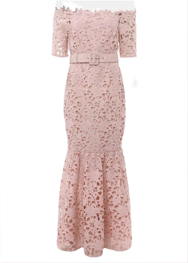  Tallulla Lace Bardot Maxi Dress Petal Pink 221368529