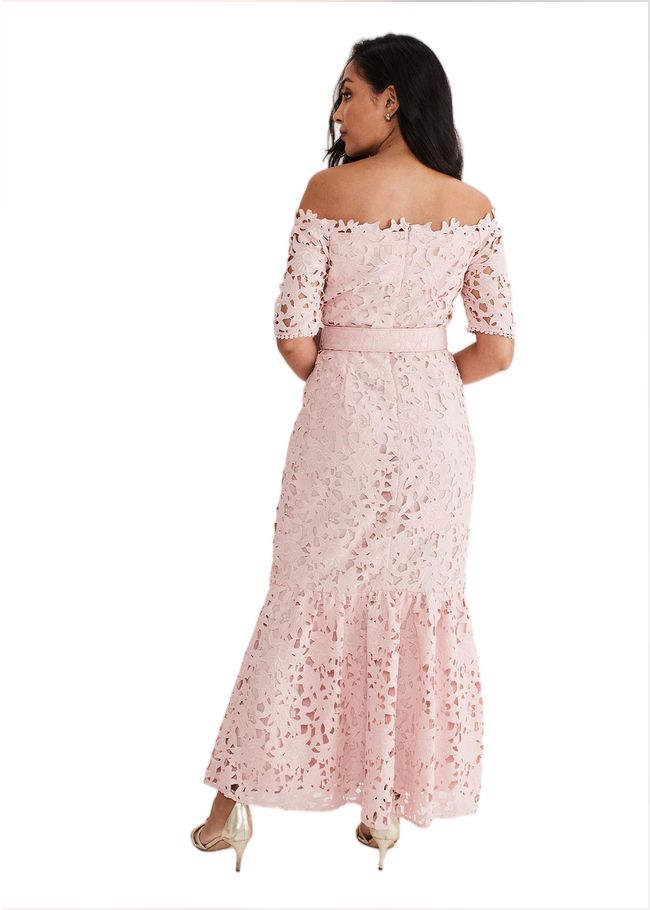  Petite Tallula Lace Bardot Maxi Dress Petal Pink 221369529