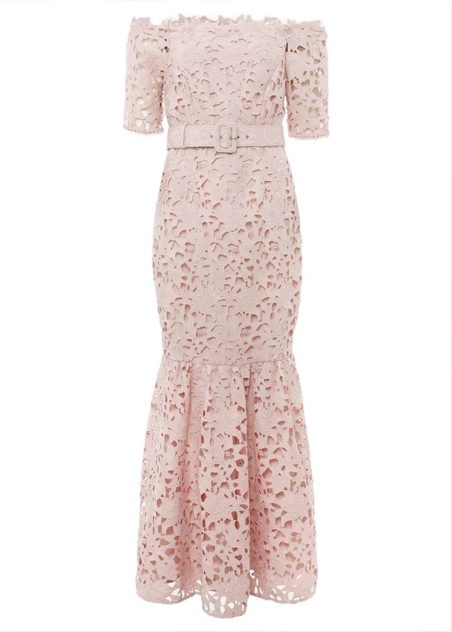  Petite Tallula Lace Bardot Maxi Dress Petal Pink 221369529