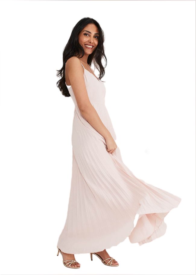  Petite Michelle Lace Pleat Maxi Dress Antique Rose 221374840