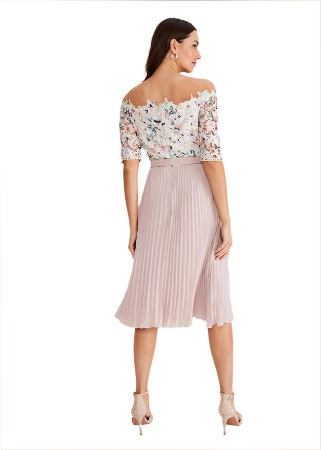  Franky Floral Lace Midi Dress Buttermilk/Multi 221377801