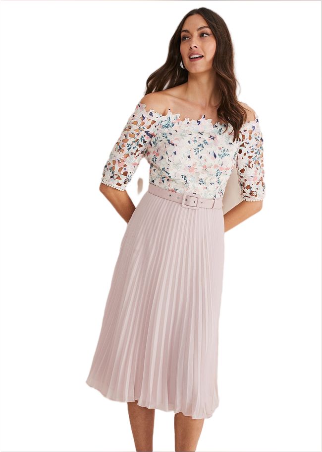  Franky Floral Lace Midi Dress Buttermilk/Multi 221377801