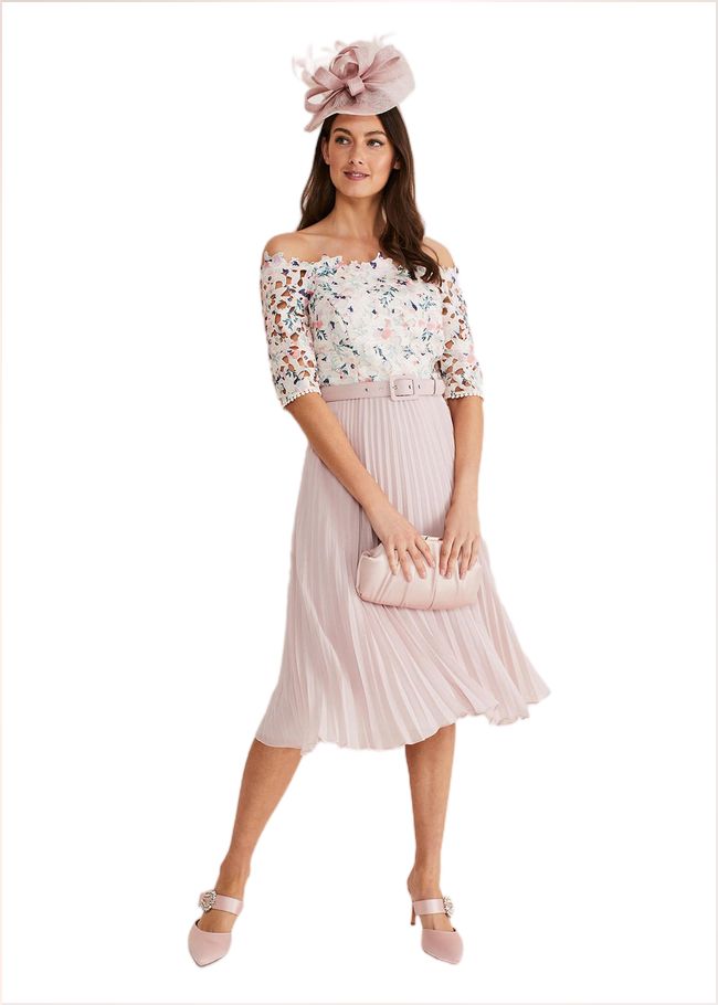  Franky Floral Lace Midi Dress Buttermilk/Multi 221377801