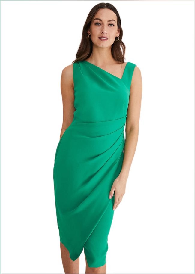  Emmie Asymmetric Hem Dress Bright Green 221383775