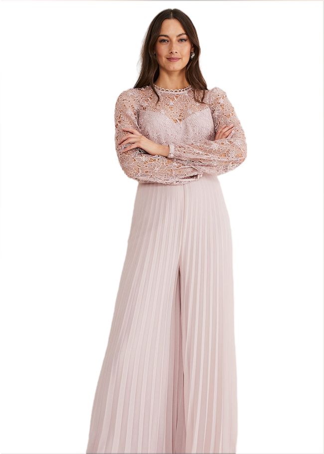  Isla Lace Wide Leg Jumpsuit Antique Rose 221384840