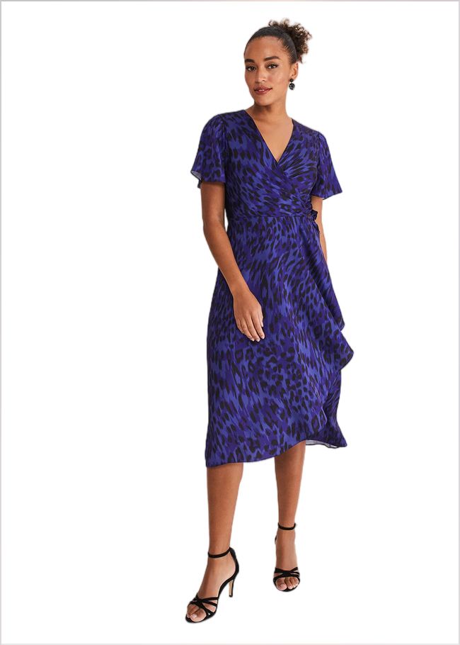  Colletta Print Wrap Dress Ultra Violet 221391125