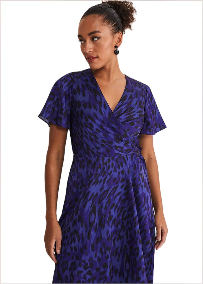  Colletta Print Wrap Dress Ultra Violet 221391125