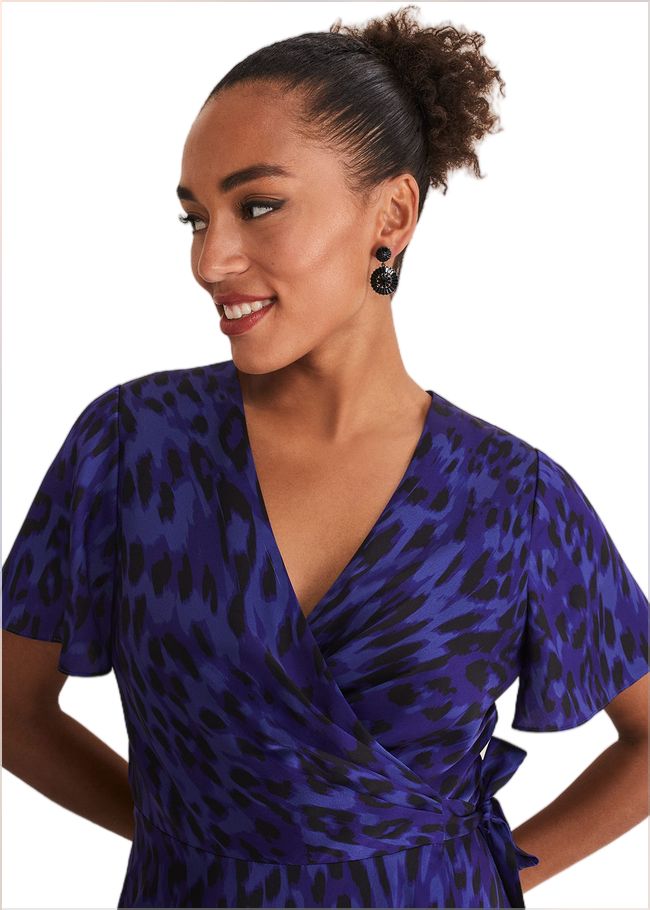  Colletta Print Wrap Dress Ultra Violet 221391125