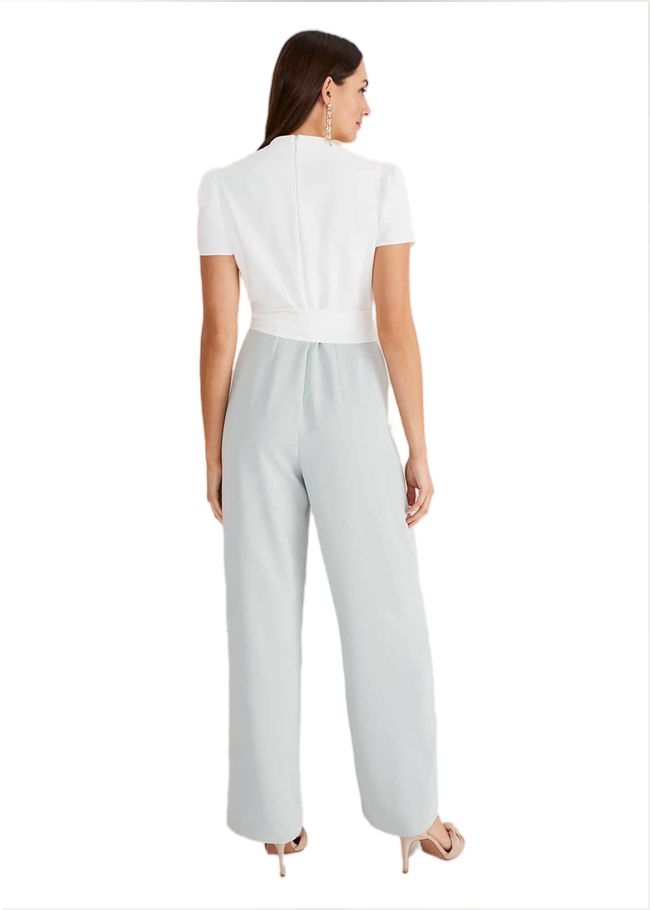  Eloise Wide Leg Jumpsuit Eau De Nil/Ivory 221397937