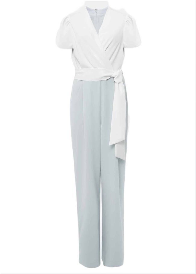  Eloise Wide Leg Jumpsuit Eau De Nil/Ivory 221397937