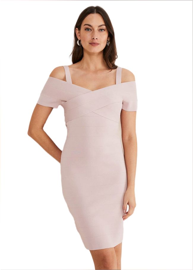  Zella Knitted Bandage Dress Antique Rose 221416840