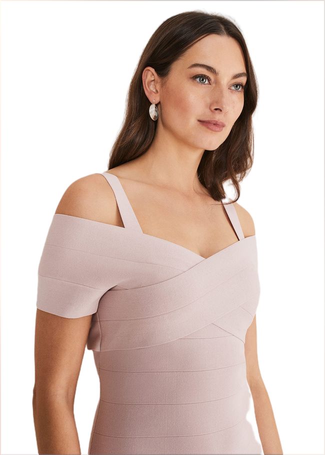  Zella Knitted Bandage Dress Antique Rose 221416840