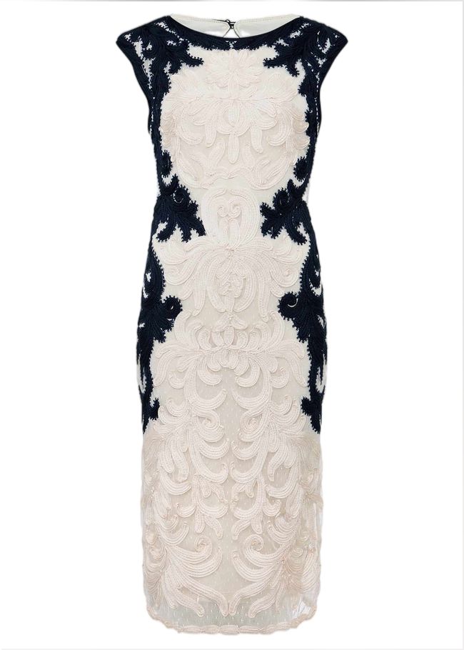  Salima Tapework Dress Navy/Ivory 221422287