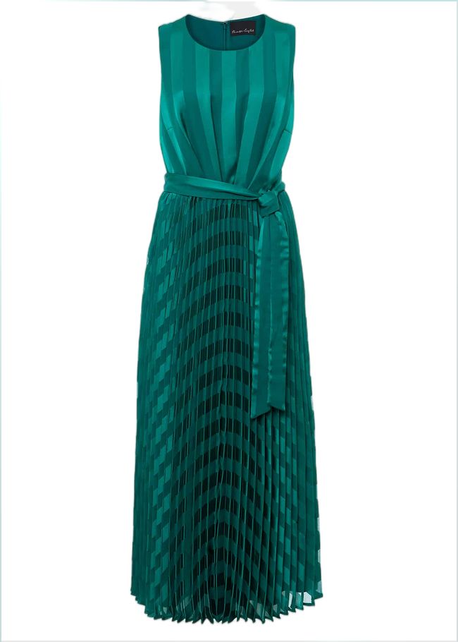  Beverley Stripe Jacquard Midaxi Dress Jade 221423452