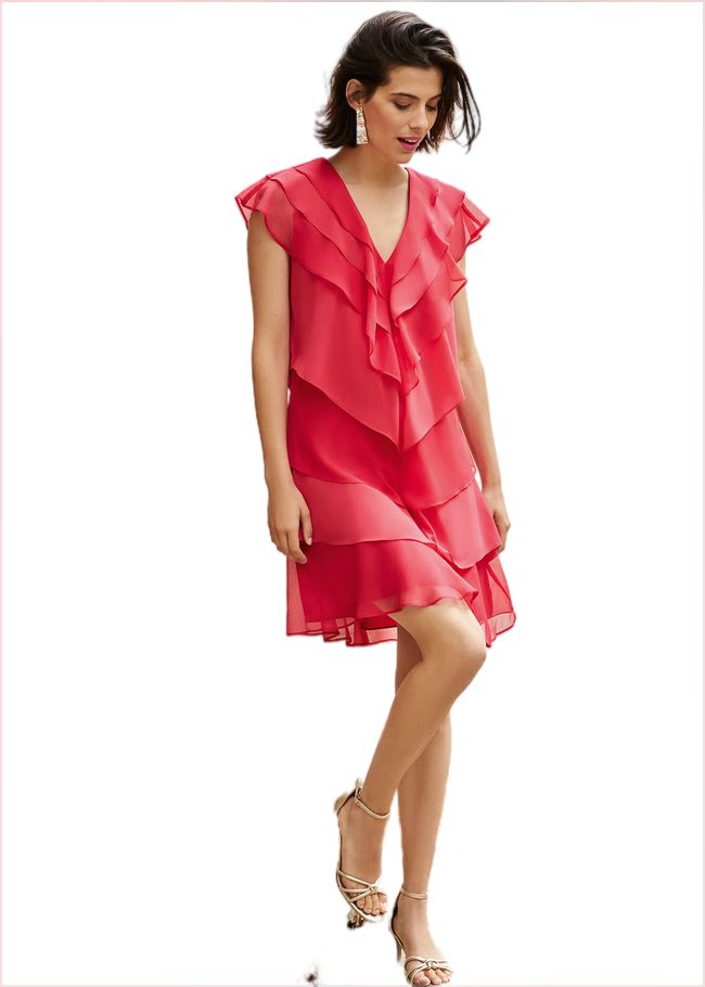  Sage Pleated Ruffle Mini Dress Raspberry 221425736