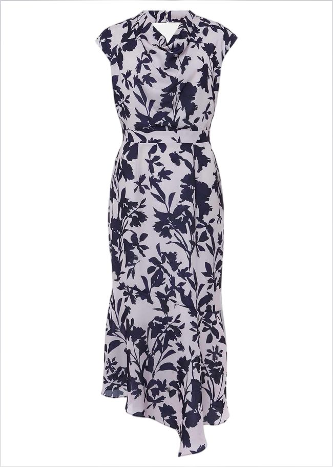  Willow Floral Cowl Neck Midi Dress Latte/Multi 221432817