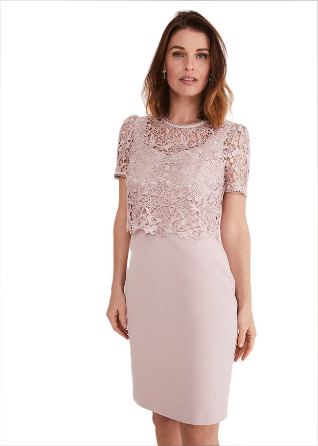  Isabella Lace Midi Dress Antique Rose 221440840