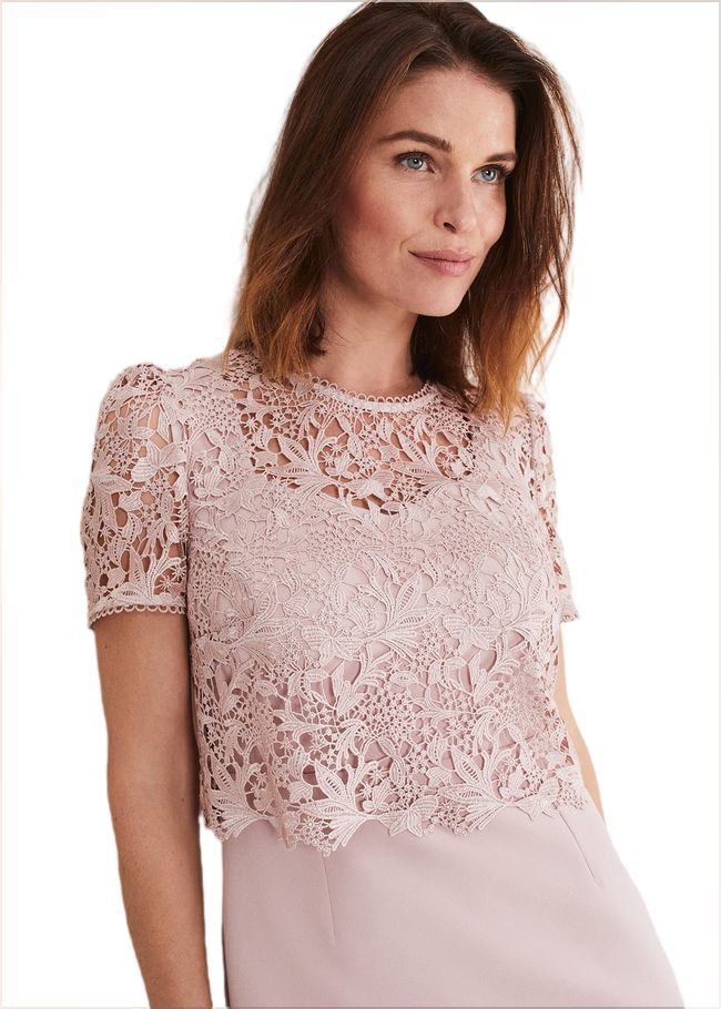  Isabella Lace Midi Dress Antique Rose 221440840