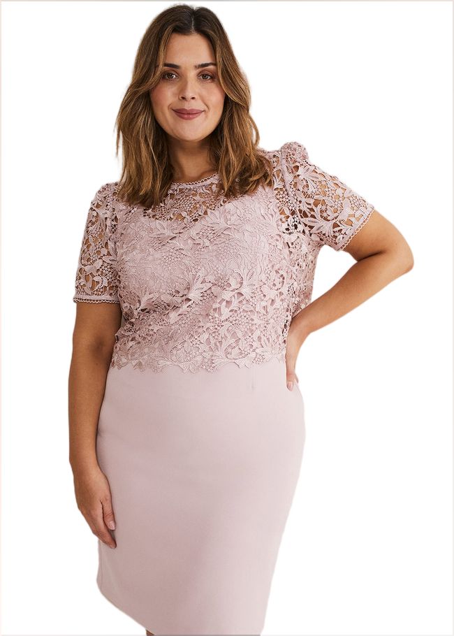  Isabella Lace Midi Dress Antique Rose 221440840