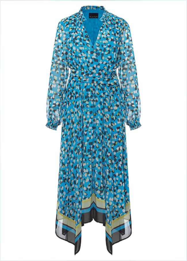  Juno Border Hem Midi Dress Blue/Multi 221442380