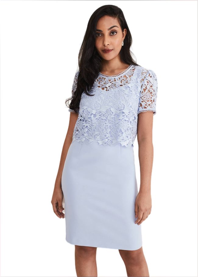  Petite Isabella Lace Midi Dress Light Cornflower 221444396