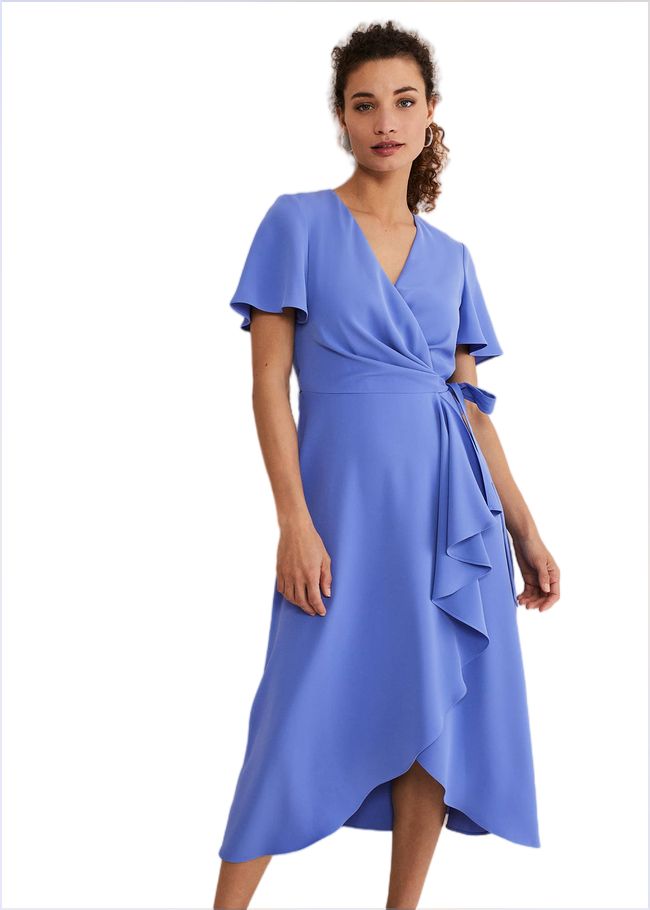  Julissa Ruffle Wrap Midi Dress Foxglove Blue 221446418