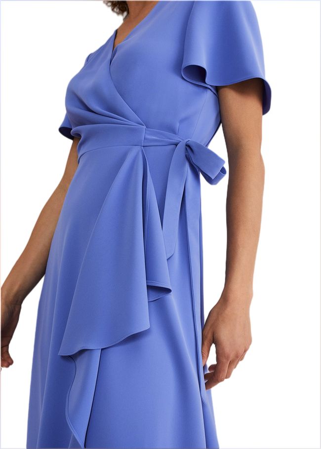  Julissa Ruffle Wrap Midi Dress Foxglove Blue 221446418