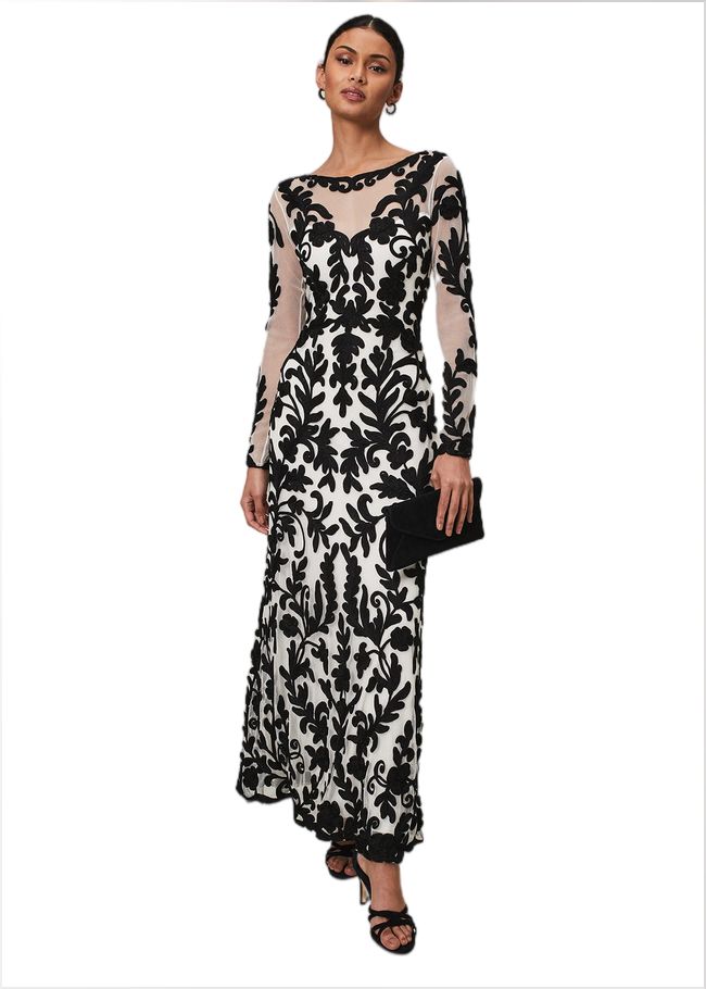  Ria Tapework Dress Black/White 221447725