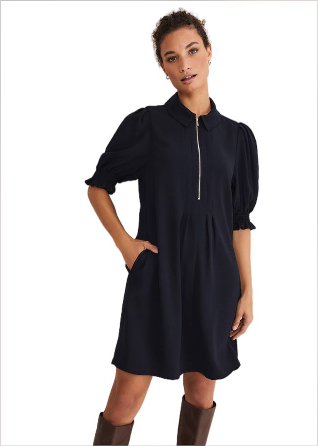  Candice Navy Zip Mini Dress Navy 221449351