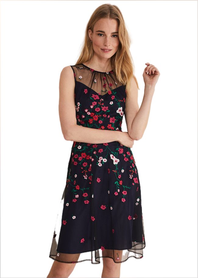  Sloane Mesh Ditsy Floral Dress Navy/Multi 221454493