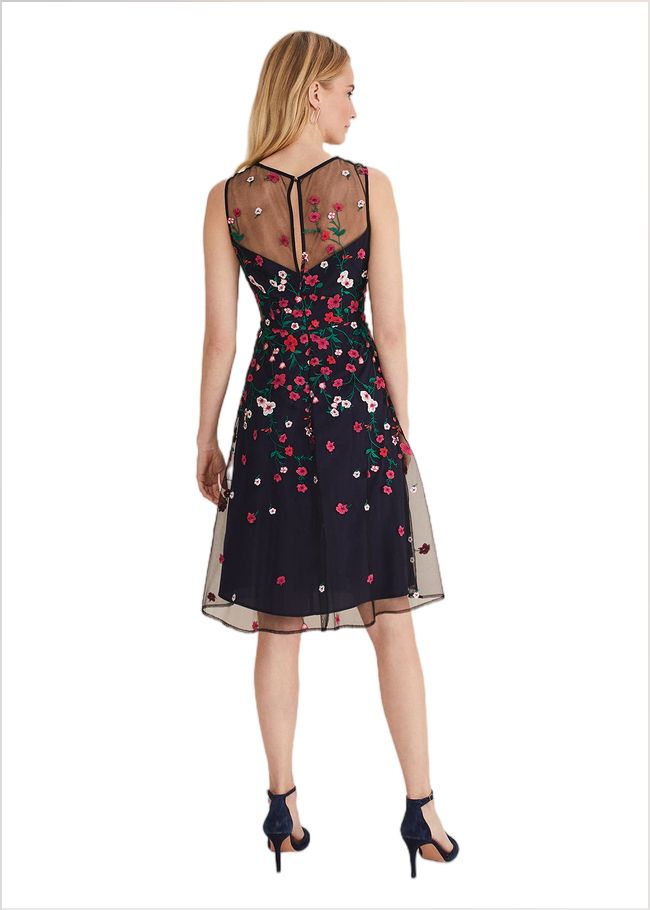  Sloane Mesh Ditsy Floral Dress Navy/Multi 221454493