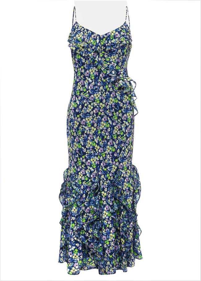  Catira Floral Ruffle Midaxi Dress Navy/Multi 221459493